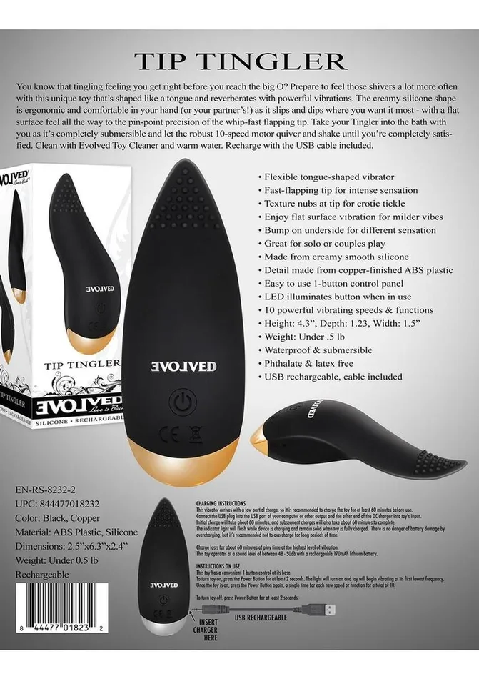 Female Sex Toys Evolved Tip Tingler Silicone Rechargeable Tongue Shape Vibrator