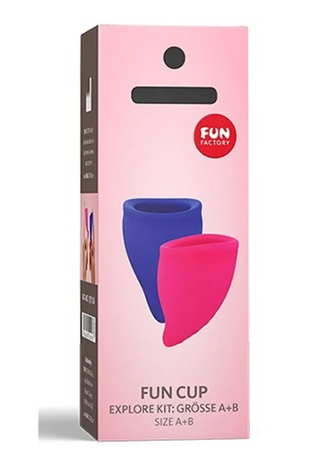 Fun Factory Explore Kit Silicone Menstrual Cup Set AB PinkUltramarine Anal