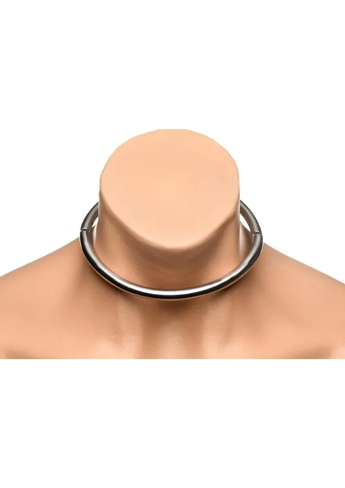Master Series Possession Stainless Steel Locking Collar Master Series Male Sex Toys