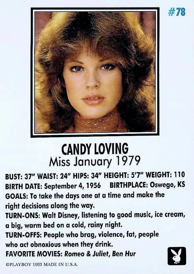 Couples Greenthunderbirds Cards Playboy January Edition 78 Candy Loving Centerfold