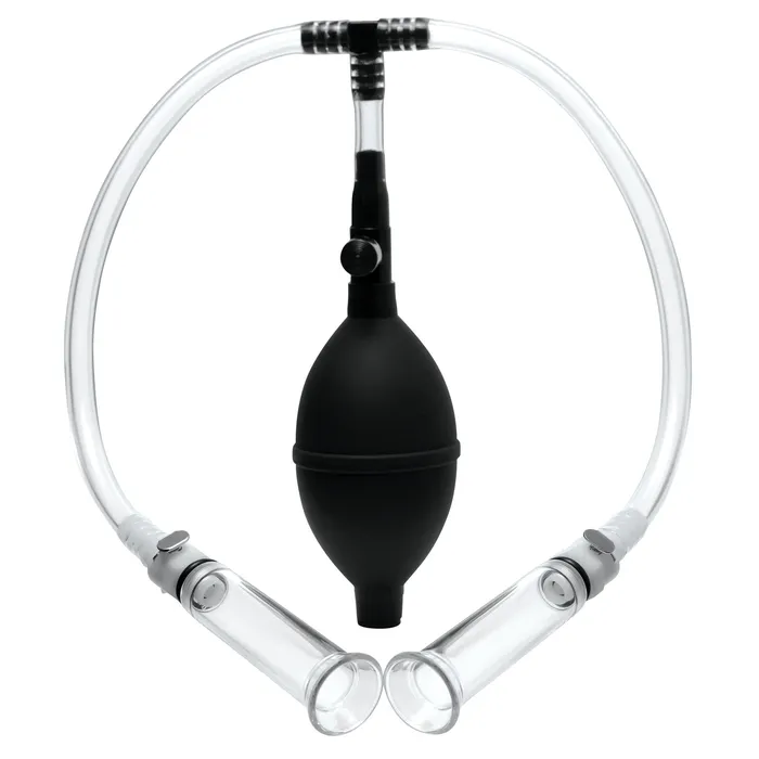 Female Sex Toys Nipple Pumping System With Dual Detachable Acrylic Cylinders XR Brands