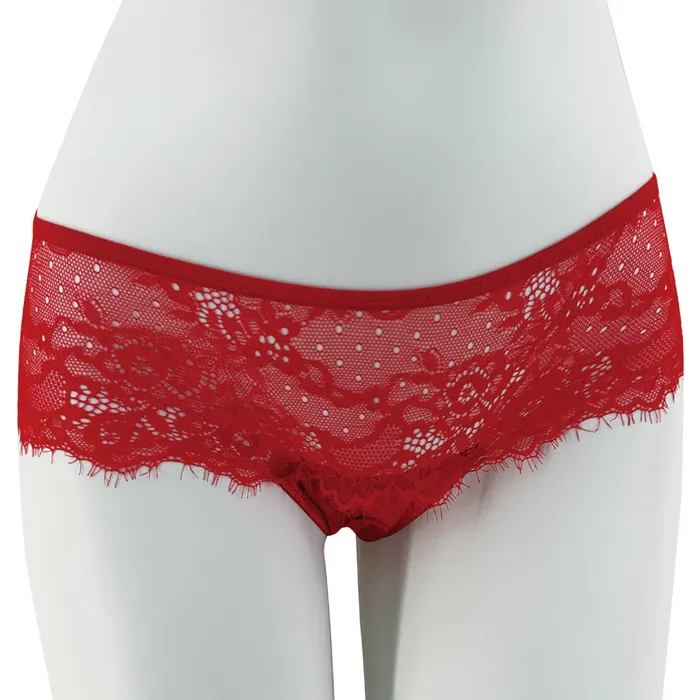 JSY Crotchless Sheer Lace TieUp Ribbon Bow Thong JSY Hosiery