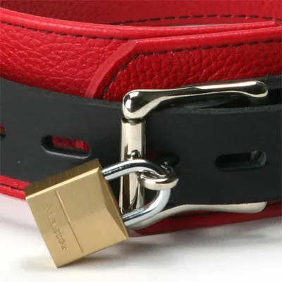 Strict Leather Restraints Strict Leather Red and Black Locking Collar
