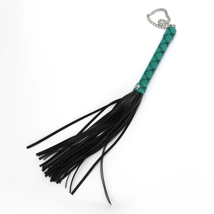 ZYL Faux Leather Flogger With Chain Finger Loop ZYL Leather Male Sex Toys