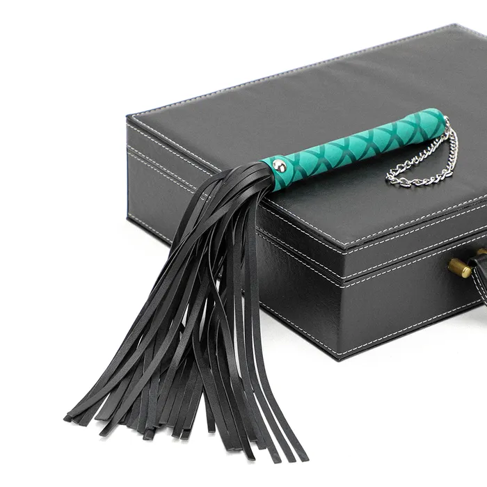 ZYL Faux Leather Flogger With Chain Finger Loop ZYL Leather Male Sex Toys