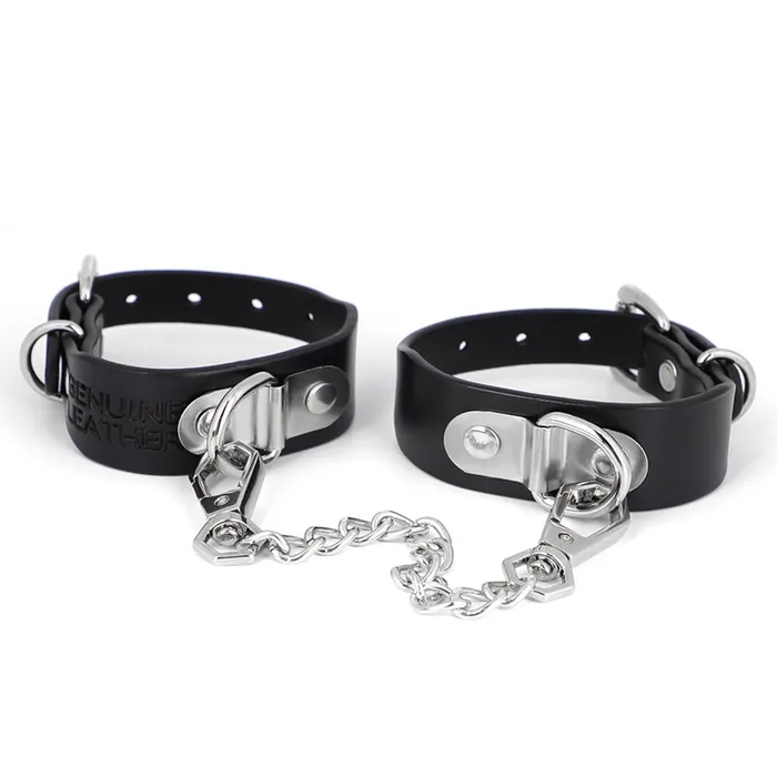 ZYL Leather Restraints ZYL Genuine Leather Bolted DRing Petite Ankle Cuffs