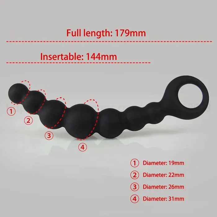 Anal Domlust 7 inch Anal Dildo Butt Plug 7 Anal Beads Silicone Prostate Toys for Men Women