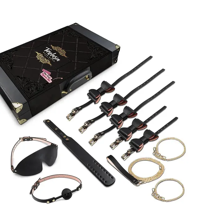 Blush Couples Temptasia Safe Word 10Piece Bondage Kit with Suitcase Black
