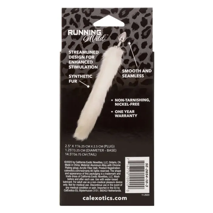 CalExotics Male Sex Toys Running Wild Tail Anal Plug White CalExotics Male Sex Toys Running Wild Tail Anal Plug White