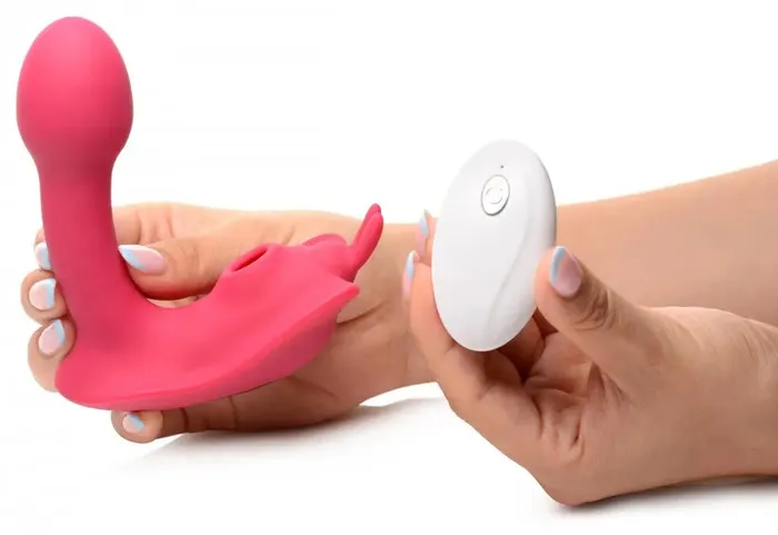 Female Sex Toys XR Brands Butterfly Tease 10X Clitoral Suction Silicone Stimulator