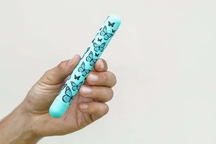 Monarch XLong Butterfly Print Bullet Blue Maia Toys Vibrators Monarch XLong Butterfly Print Bullet Blue Maia Toys Vibrators
