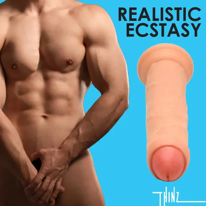 Realistic Uncircumcised Dildo 7 Inch Uncut Dildo Curve Toys Dildos