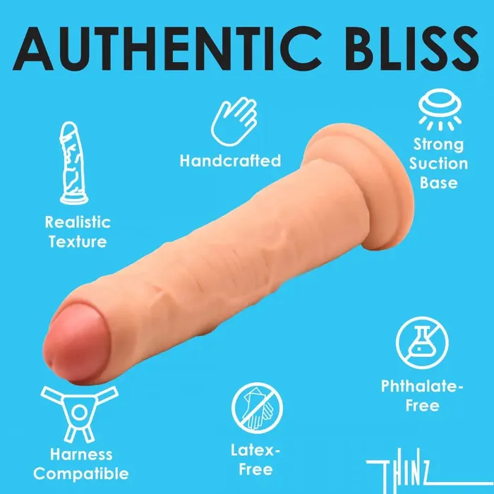 Realistic Uncircumcised Dildo 7 Inch Uncut Dildo Curve Toys Dildos