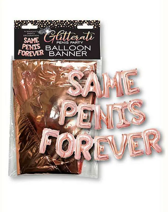 Vibrators Little Genie Glitterati Same Penis Balloon Banner Pink