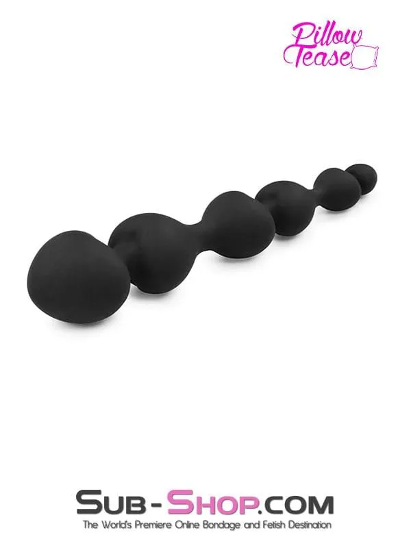 1426M Black Silicone Heart Beaded Anal Massager Moonwell Anal