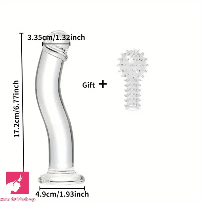 677in Transparent Glass Realistic Companion Dildo For Adult Love Weadultshop Dildos