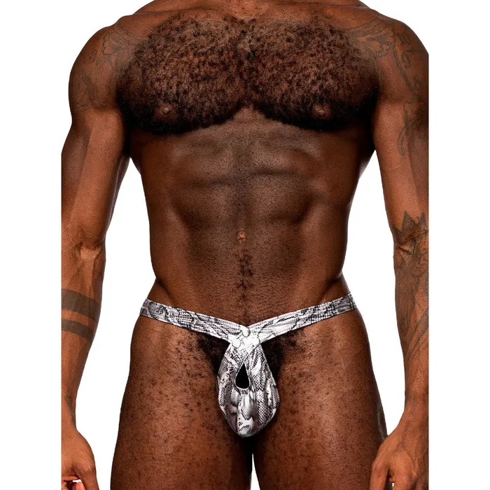 Anal Male Power Snaked Criss Cross Thong LargexLarge Silverblack