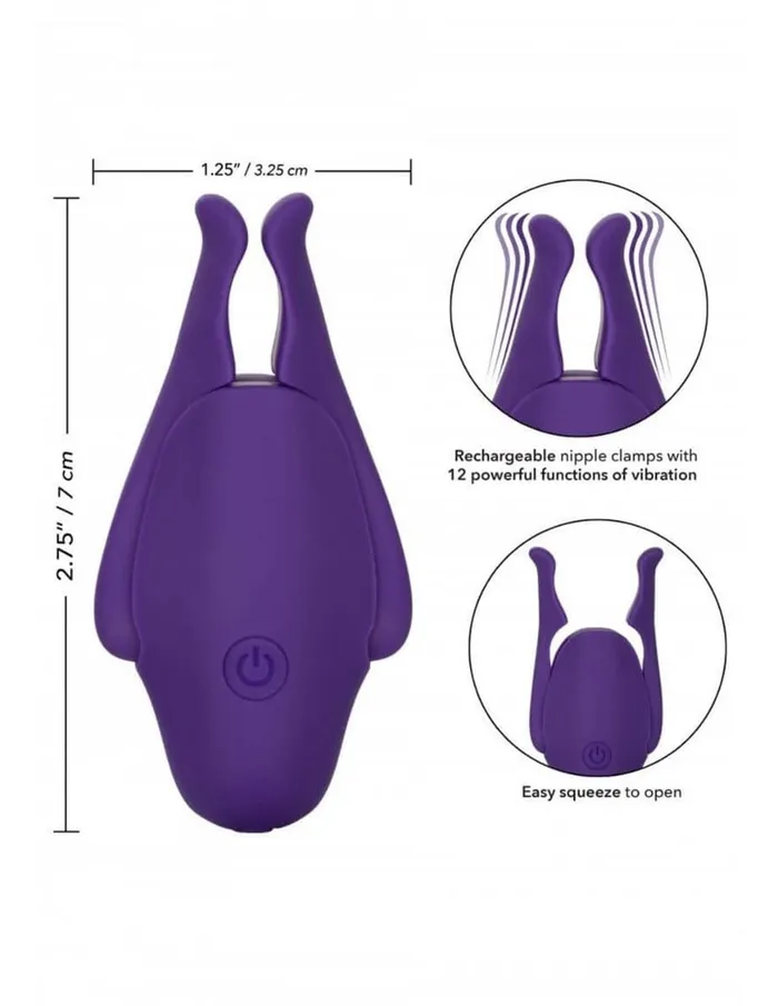 CalExotics Female Sex Toys Nipplettes Vibrating Nipple Clamps