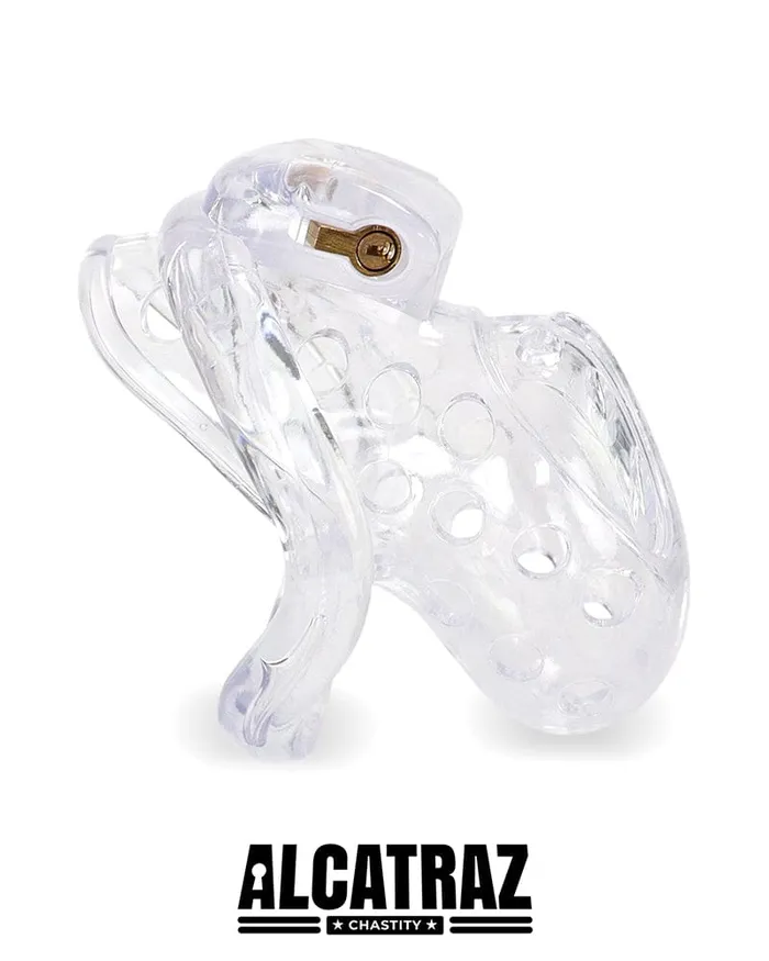 Male Sex Toys 1460AR Boy Toy Clear Short High Security Pin Tumbler Locking Cock Cage Chastity Aria Male Sex Toys 1460AR Boy Toy Clear Short High Security Pin Tumbler Locking Cock Cage Chastity Aria