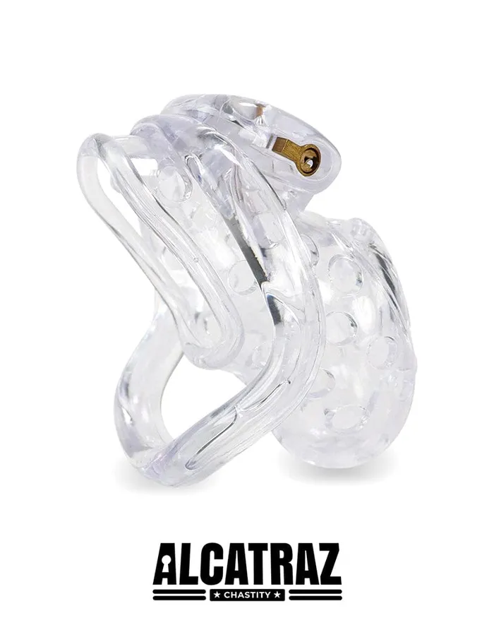 Male Sex Toys 1460AR Boy Toy Clear Short High Security Pin Tumbler Locking Cock Cage Chastity Aria