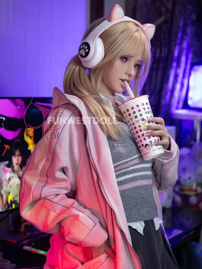 Male Sex Toys Funwest Doll F1336159cm52ft A Cup Small tits Blonde Hair Sweet Young TPE Sex DollFun West Doll