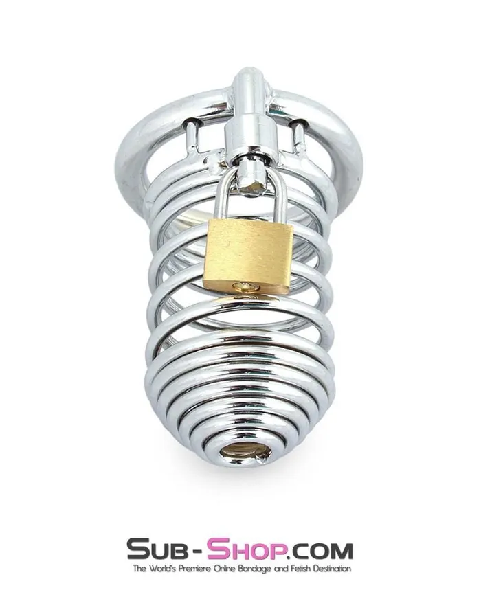 Moonwell 7890M Wind Him Up Tease and Torment Locking Steel Cock Cage MEGA Deal Male Sex Toys