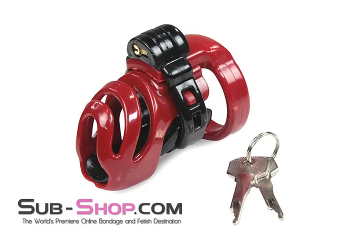 Moonwell Male Sex Toys 1559M Red Knight High Security Hinged Locking Male Chastity Device MEGA Deal