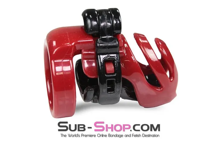 Moonwell Male Sex Toys 1559M Red Knight High Security Hinged Locking Male Chastity Device MEGA Deal